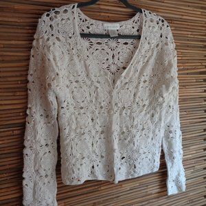 Cream Crocheted Sweater